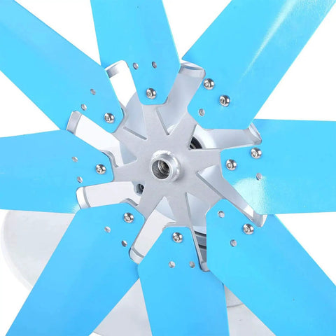 Close-up of blue blades on Magnetic Levitation Wind Turbine Generator Kit 12000W With Controller for off-grid power systems.