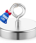Beast Mode Neodymium Fishing Magnet With 1500 Lb Pulling Force, 4.7 Inch diameter, featuring heavy-duty build and lifting ring