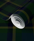 Premium Classic Traditional Matte Linen Texture Wallpaper Featuring Dang Durable Pvc Free Finish For Busy Households And Pro Paste To Paper Installations That Go Hard Daily roll displayed with green and navy plaid pattern.