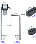 Beefed Up Exhaust Hanger Rod Set Kit with 10in and 7.6in rods, adjustable rubber muffler hangers, clamps, flanges