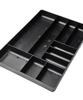 10 Compartment Tool Organizer Tray for Drawer and Tool Box, Stackable Small Parts Holder for Nails, Bolts, Screws, 16x11x1.5" Black