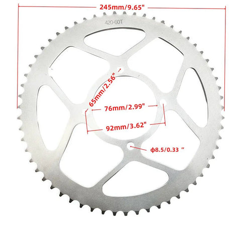 60 Tooth Rear Chain Sprocket 76mm ID For 420 Chain Fits 50cc 70cc 90cc 110cc 125cc 250cc Pit Dirt Bike ATV Quad Bike Motorcycle