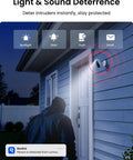 Lumus Outdoor Security Camera With 2K Color Night Vision Spotlight detecting person by house at night