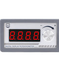 Front view of Digital Potentiometer 10K with 4 Digit LED Display Programmable Potentiometer for DC speed controllers and PLC inverters.