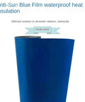 Anti-Sun Blue Film waterproof heat insulation roll, effective UV radiation barrier, suitable for various applications.