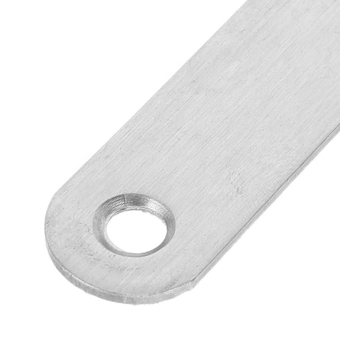 Close-up of Flat Straight Brace Set 100 Pcs 2.2x0.6in Stainless Steel Shelf Brackets for Cabinet Mending Repair