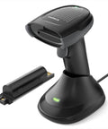 Wireless 2D Barcode Scanner Bluetooth 1MP QR Code Scanner With All Day Battery Life Charging Cradle Data Receiver And Replaceable 2000mAh Batteries