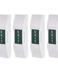 Push To Exit Button Release Switch For Door Access Control System 76mm X 23mm PC Panel 12V 3A White Durable Reset Push Button Heavy Duty Exit Button Pack Of 4, front view