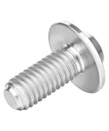 Close-up of a single titanium bolt showcasing threading and dished head, part of the Titanium Bolts M5 M6x10 12 15 20 25 30 35mm Torx Dished Screws For Locomotive And Motorcycle Shell Mods Repair Pack Of 6 6AL-4V Lightweight Fasteners.