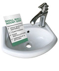 Offset Wall Mount Bathroom Sink Faucet In White With Overflow 16 1/8 Inch Reach Easy Install Sleek Modern Look Durable Metal Body