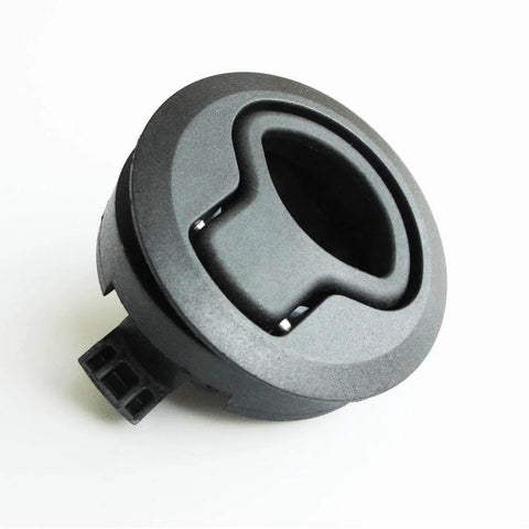 2 Inch Flush Pull Slam Latch Set In Black ABS Plastic For RV Boat Doors Cabinets And Decks, Round 2 Diameter