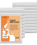 20 Pack 9x12 Ft Plastic Drop Cloths For Painting And Home Projects Waterproof Dustproof Tarp in packaging