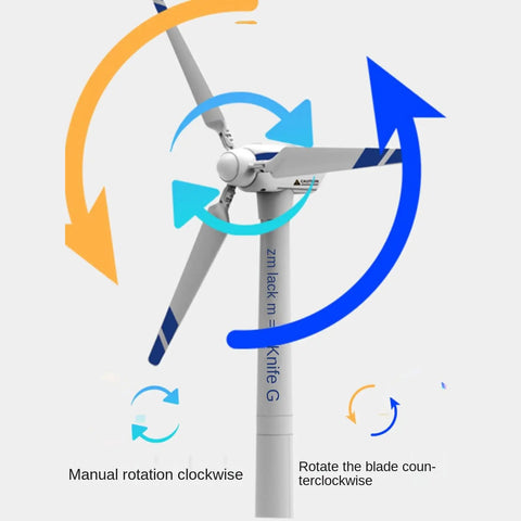 Knockout Educational Wind Turbine Model Kit Features No Fuss Snap Together Diy Build With Mini Worker Figures 21.7 Inch Tower showing rotating blades.