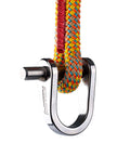 V3 Quickie Steel Shackle For Basal Canopy Anchors Or Redirects With Quadruple Action Rotating Slic Pin in use with rope