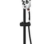 Drill Free Adjustable Height Shower Bar With 5 Function Rainfall Head And Panda Handheld Sprayer Matte Black With Rotating Diverter Valve
