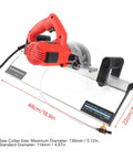 Pro Grade Electric Tile Bevel Cutter With 1200w Motor And 13000 RPM Spin for precise angle cuts, features 130mm max diameter.
