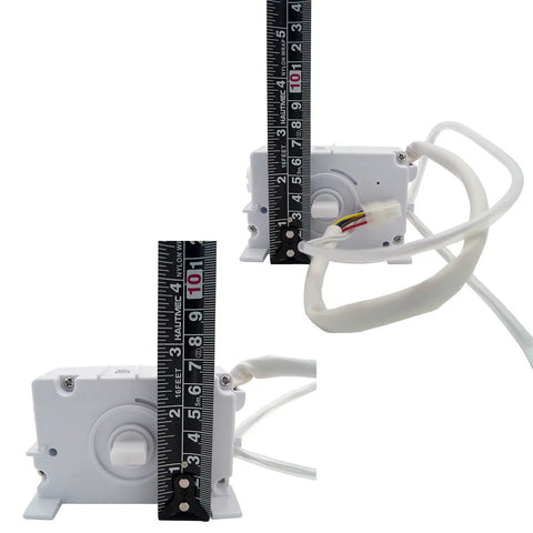Ice Maker Module Replacement For Refrigerator DA59-00294A And DA59-00294B, 8 Pin Connector, two angles, shown with ruler