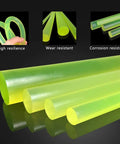 Hella Durable Polyurethane Round Bar For Cleanroom Fixtures And Sensitive Electronics Antistatic Urethane Shaft 4 lengths displayed.