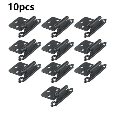 Heavy Duty Self Closing Cabinet Hinges, 10 Pack, Overlay Flush Door Hinges, Cold Rolled Steel With Polished Chrome Finish, Quiet Close, 7x4x3 cm