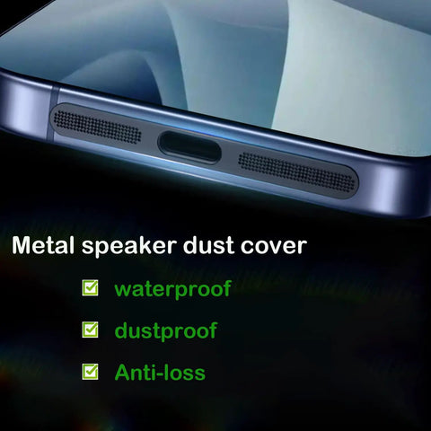 Four Pack USB C Dust Plugs For USB C Port And Speaker Grilles, Dual Head Type C Cover shown on phone, waterproof feature highlighted.