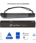 Packaging of Carbon Fiber Monopod With Tilt Head Kit, 4-Section Stand, including box, accessory bag, manuals, and warranty card.