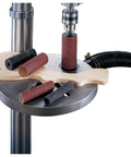 All In One Workhorse Bench Top Drill Press And Spindle Sander Combo with sanding drums on table