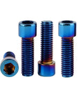 M8x20mm Allen Bolts Set Stainless Steel Hex Bolts in Burnt Blue Titanium Finish Lightweight Strong Fasteners For Bikes, Motorcycles, And Cars 4 Pack Easy Install Replacement Upgrade