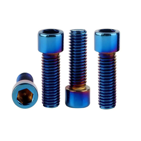 M8x20mm Allen Bolts Set Stainless Steel Hex Bolts in Burnt Blue Titanium Finish Lightweight Strong Fasteners For Bikes, Motorcycles, And Cars 4 Pack Easy Install Replacement Upgrade
