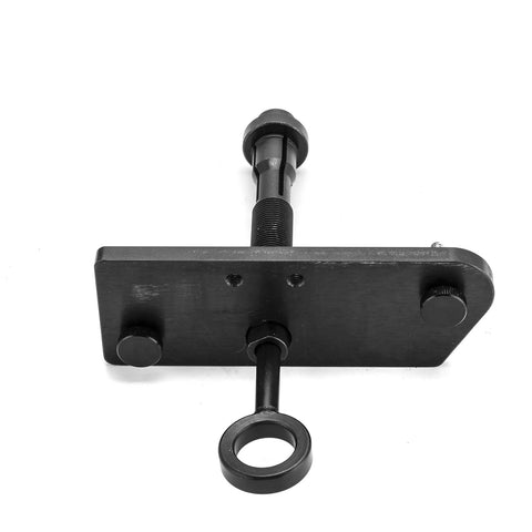 Wsays inner single cam bearing installer and puller for Harley Evolution engines; black metal plate with threaded rod