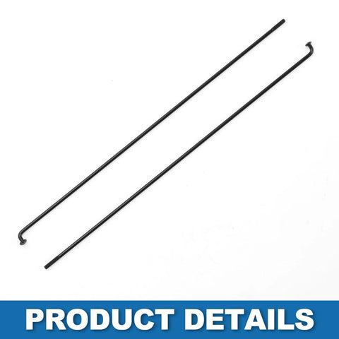 Heavy Duty 14G 205mm Mountain Bike Spokes Set, Steel Black 36 Pieces, Replacement Spokes for MTB Wheels, two black spokes