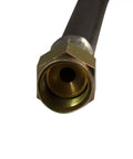 Close-up of the Gas Line And Regulator For Tall Patio Heater With Three Eighths Inch Female Compression Fitting Propane Hose