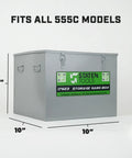 Hella Tough Steel Storage Gang Box For Electricians Measuring Twenty Two By Twenty Two By Eighteen Inches With Spring Loaded Hinges Compatible With Greenlee Current Knack Equipment, shown at 10 inches high.