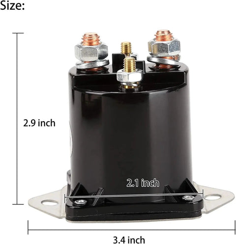 12V Golf Cart Solenoid For Club Car DS And Precedent Gas Carts 1984 Up, 4 Terminal Copper Contacts, Replaces OEM 1013609 Size Specifications