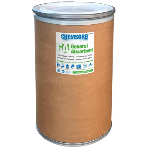 Go-To General Absorbent For Oil, Chemicals And Water Cleanup, 48 Pound Drum With Low Dust Perlite Formula For Quick Absorption