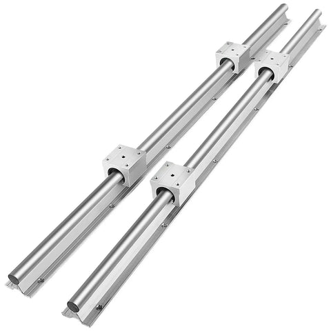 Rock Solid SBR16 Linear Rail Kit With Two 800mm Guide Ways And Four SBR16UU Bearing Blocks for CNC machines.