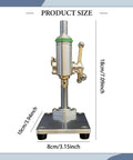 Solid Aluminum Mini Drill Press Table Stand For Benchtop Setup, Brass Spindle Sleeve And Shaft Build, 3.175mm Fixed Chuck Design side view on dimensions.