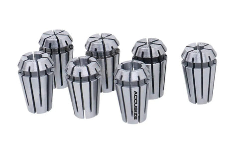7 Piece ER11 Collet Set For CNC Milling And Lathe Work Range 1/32 To 1/4 Inch 0.0004 Inch Concentricity True Double-Angle Design