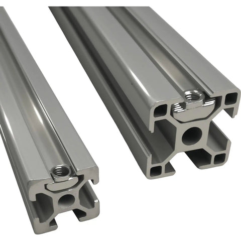 Beefy T Slot Nuts For 2020 Aluminum Profiles Kit 304 Stainless Steel Hammer Head Fasteners close-up view on aluminum frame