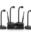 4 Channel UHF Wireless Conference Microphone System with 4 Gooseneck Mics Up To 200 Feet Range Crystal Clear 24 Bit Audio