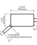Technical diagram of Surface Jamb Mount Door Lock For Barn And Interior Doors, Privacy Hardware In Graphite Black Finish