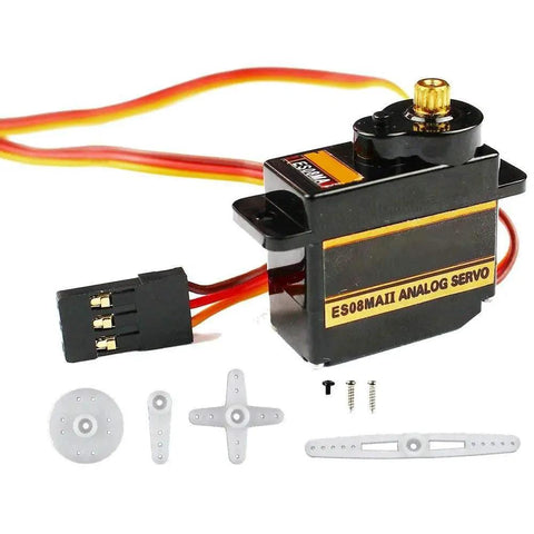 Four Pack ES08MA II 12g Mini Metal Gear Analog Servo Shockproof For RC Models, components included, low noise operation