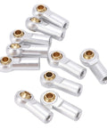 Lightweight Aluminum RC Link Rod Ends Set Durable Tie Rod End Ball Joints M3 10Pcs Silver For RC Cars Trucks Drones Hobbyists And Model Builders Optimized Handling For Stable Flexible Driving, silver aluminum M3 rod ends