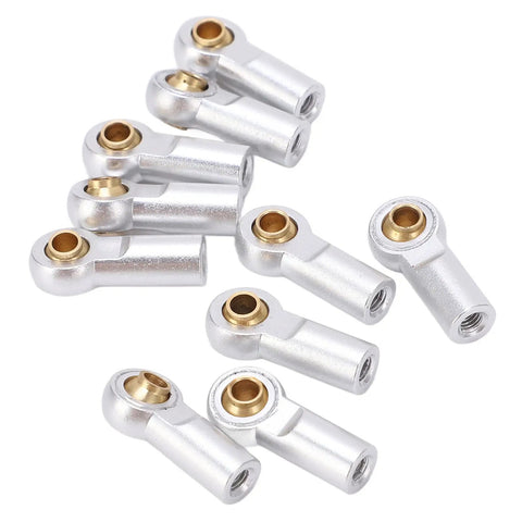 Lightweight Aluminum RC Link Rod Ends Set Durable Tie Rod End Ball Joints M3 10Pcs Silver For RC Cars Trucks Drones Hobbyists And Model Builders Optimized Handling For Stable Flexible Driving, silver aluminum M3 rod ends