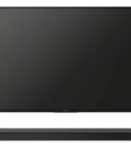 Compact 2 Channel Soundbar With Bass Reflex Built In Tweeter Bluetooth Easy Setup Slim Design For Small Rooms And Home Office Clear Theater Like Audio In Black below TV