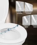 Ultra Thin Rear Feminine Right Handed Bidet Attachment For Toilet With Self Cleaning Dual Nozzles and spray modes