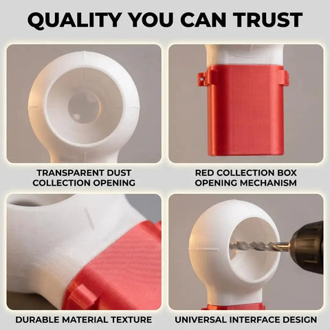 Mess Free Drill Dust Collector Box Attachment For Home Drilling And Picture Hanging Universal Power Tool Dust Catcher Bowl detail view