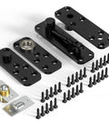 Heavy Duty Pivot Hinge Hardware Kit For Hidden Secret Doors And Bookcase Doors, 180 To 360 Rotation, includes screws and steel plates