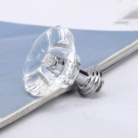 Crystal Clear Slick Acrylic Cabinet Door Knob Set Five Pack European Style Crystal Single Hole Drawer Pulls Handles close-up