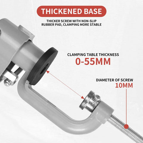 36mm-43mm 360 Degree Table Bench Clamp Vise Drill Rack Stand Holder For Electric Drills Grinders Rotary Tools And Jewelry Making Multifunctional Adjustable Bracket Sturdy Aluminum Body Clamp Mount