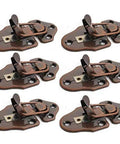 Rock Solid Metal Table Locks With Heavy Duty Iron Table Leaf Connectors For Dining Sets Quick Turn Positive Lock Eliminates Wobbles Dead Tight Grips Seams Sleek Bronzed Plated Hardware 6 Pack, red bronze locks.